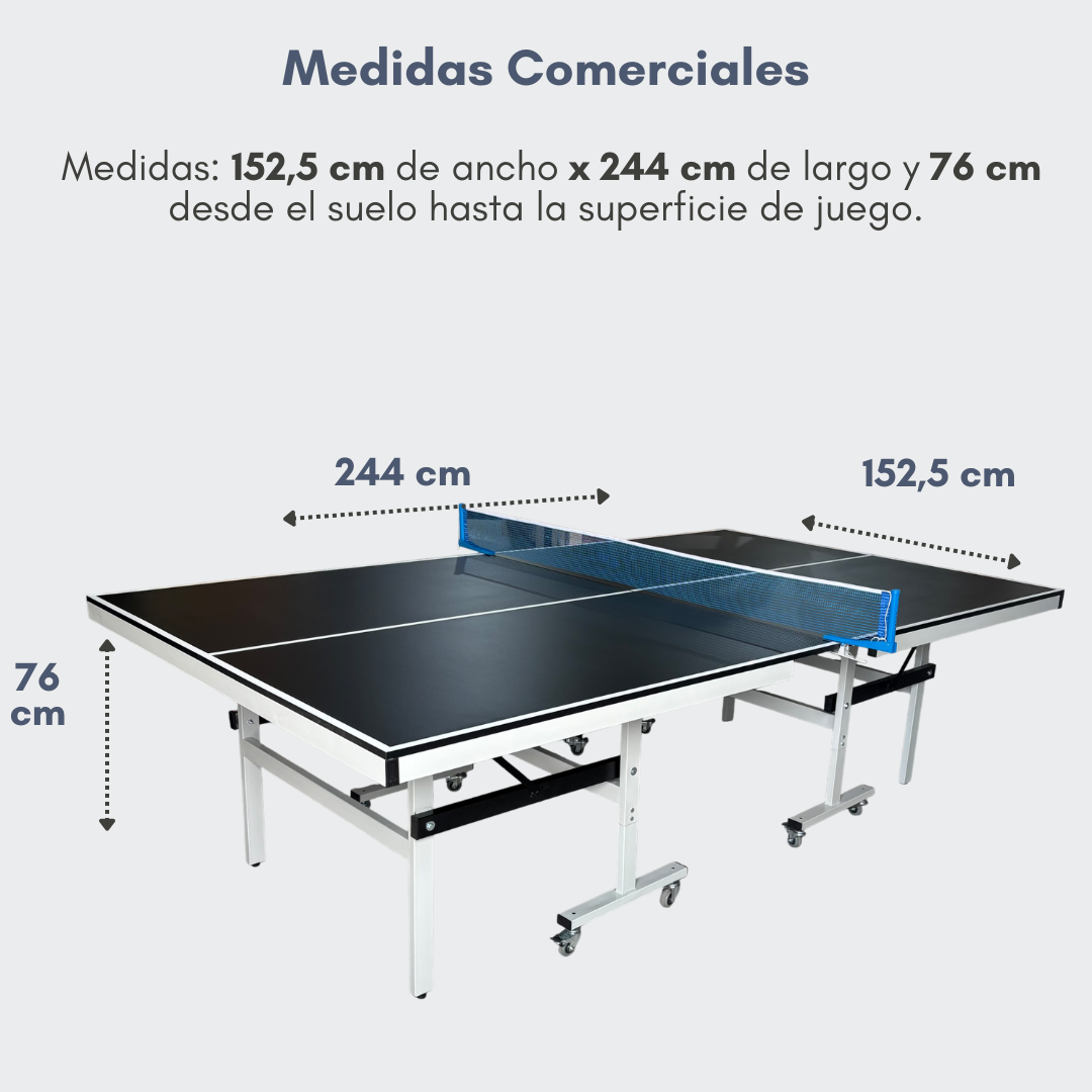 Mesa de Ping Pong de 15mm - Negra