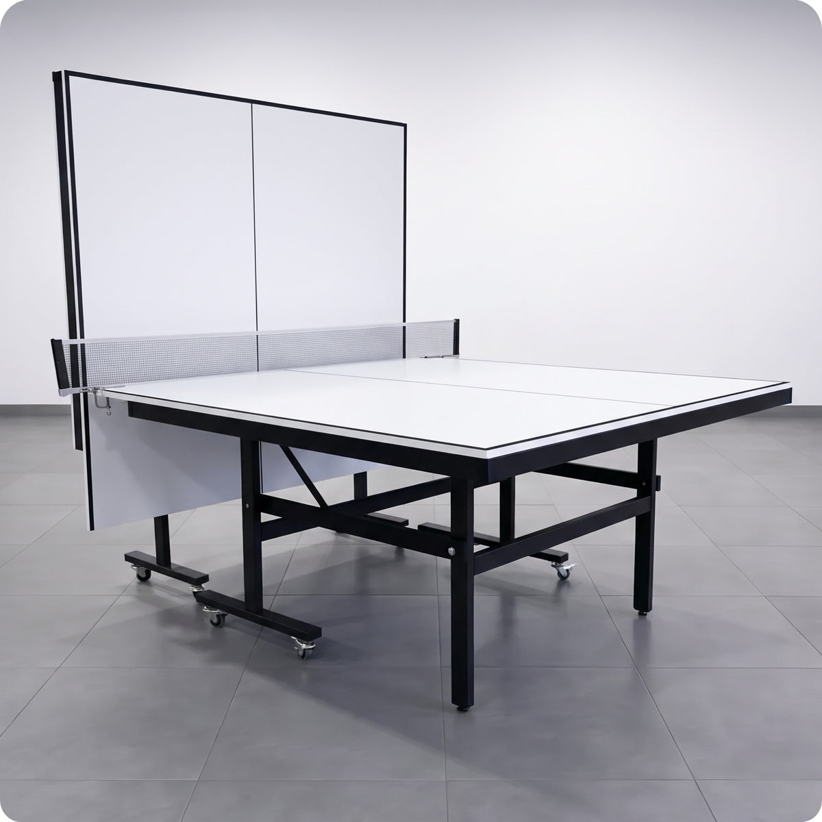 Color: Blanco y negro — Mesa de ping pong LORBAN blanco y negro en modo juego individual