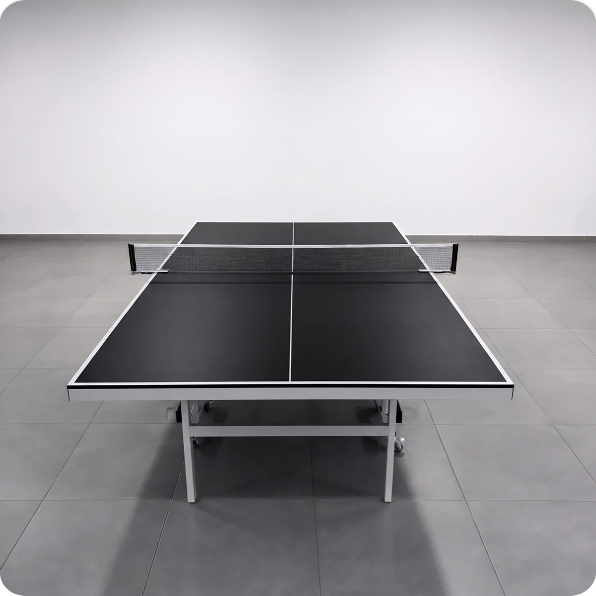Color: Negra — Mesa de ping pong LORBAN negra vista de frente