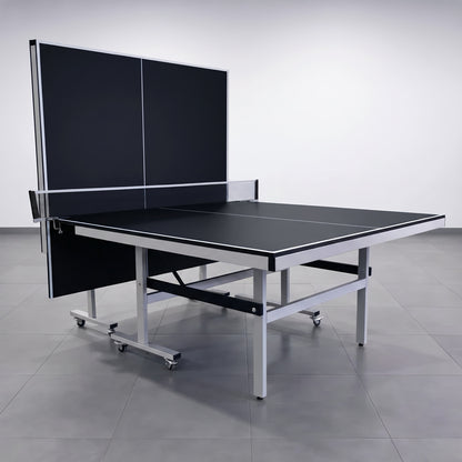 Color: Negra — Mesa de ping pong LORBAN negra en modo juego individual