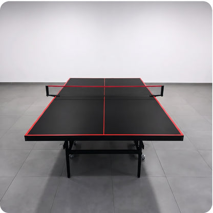 Color: Negro y rojo — Mesa de ping pong LORBAN negro y rojo vista de frente