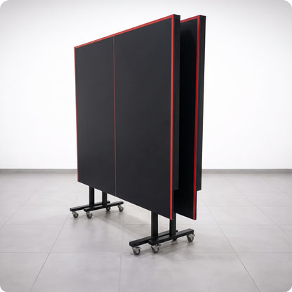Color: Negro y rojo — Mesa de ping pong LORBAN negro y rojo plegada