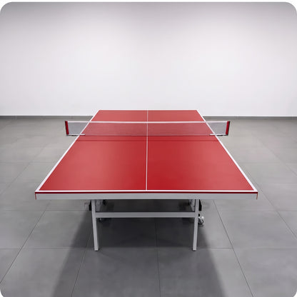 Color: Rojo y blanco — Mesa de ping pong LORBAN rojo y blanco vista de frente
