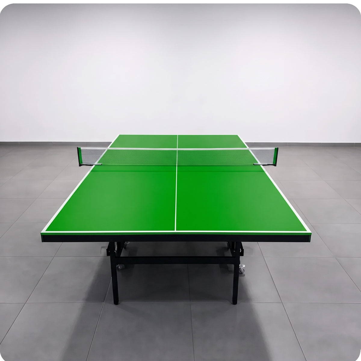 Color: Verde y blanco — Mesa de ping pong LORBAN verde y blanco vista de frente