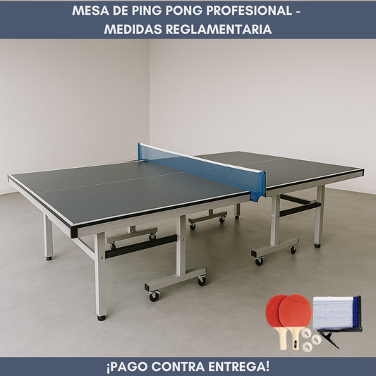 Mesa Ping Pong Profesional - Medidas Reglamentarias Gris